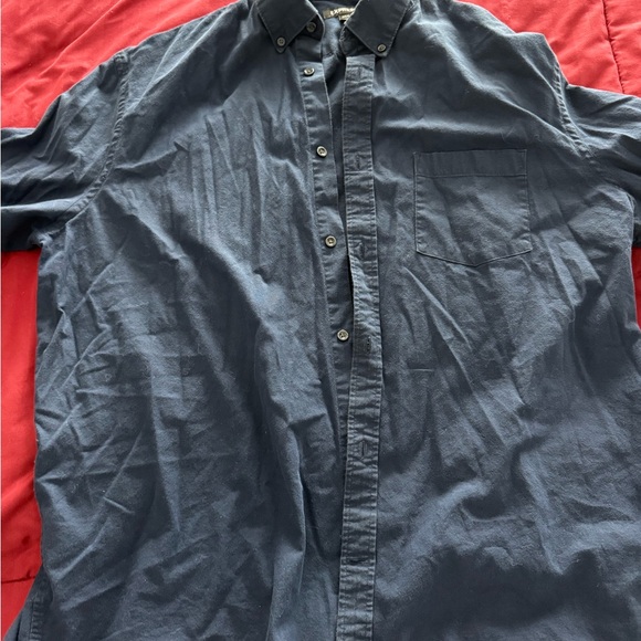 Express Dark Blue Casual Button-Down Shirt - Picture 2 of 4